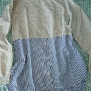Zara Kids Gray and Blue Twofer Button Down Shirt